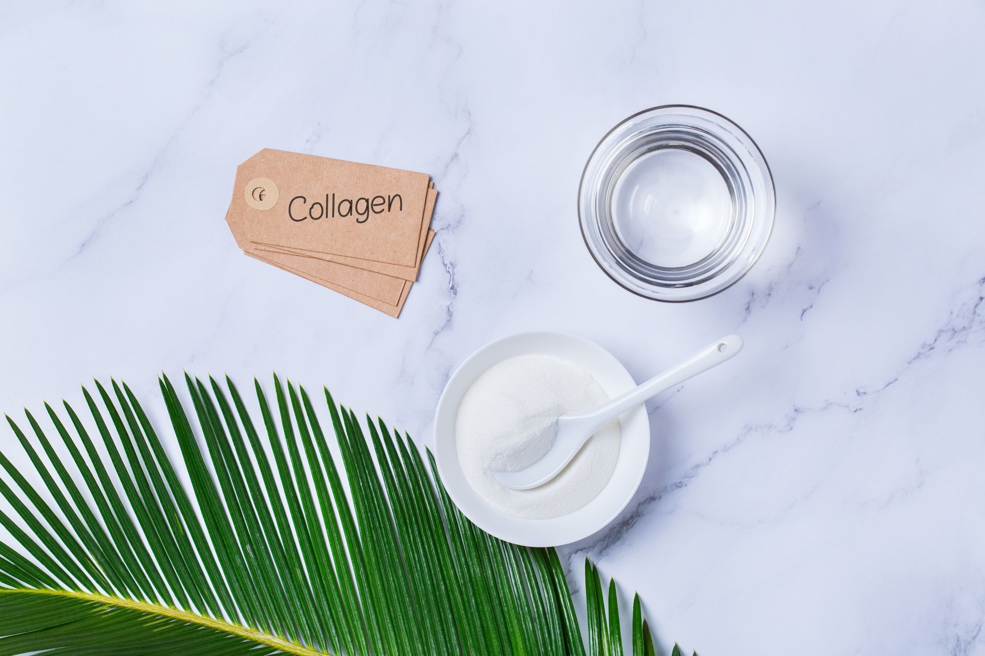 Collagen powder, skincare healthcare anti-aging beauty concept