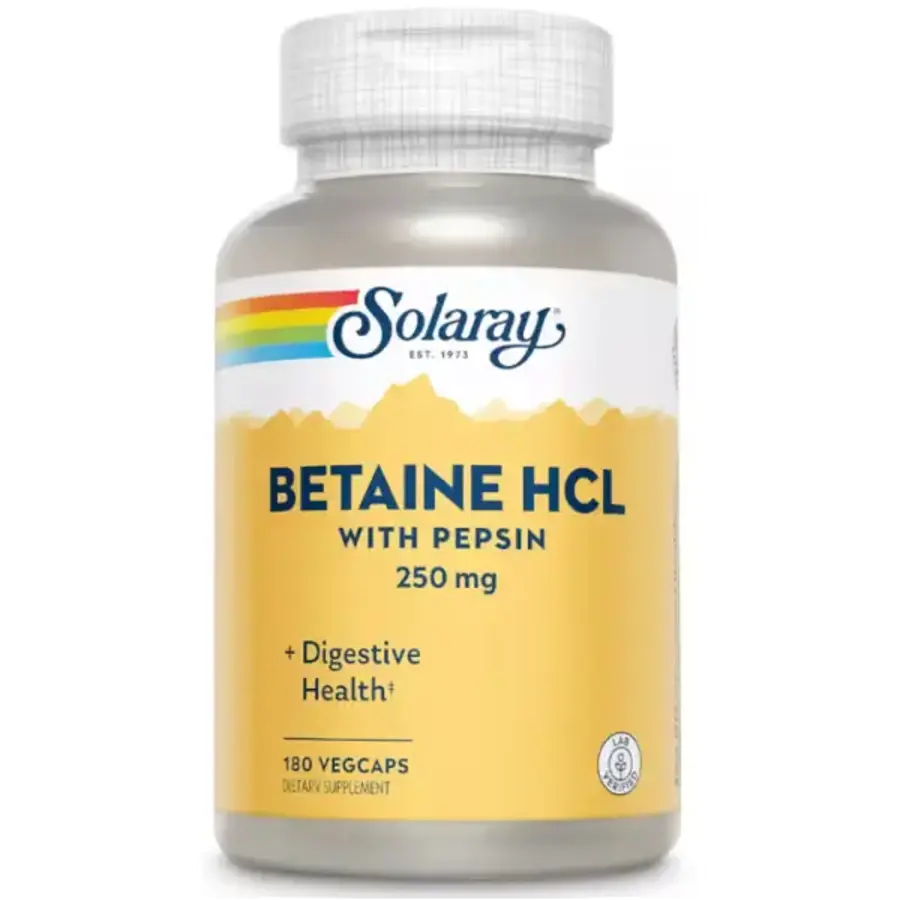 Solaray Betaina HCL con Pepsina 250 mg